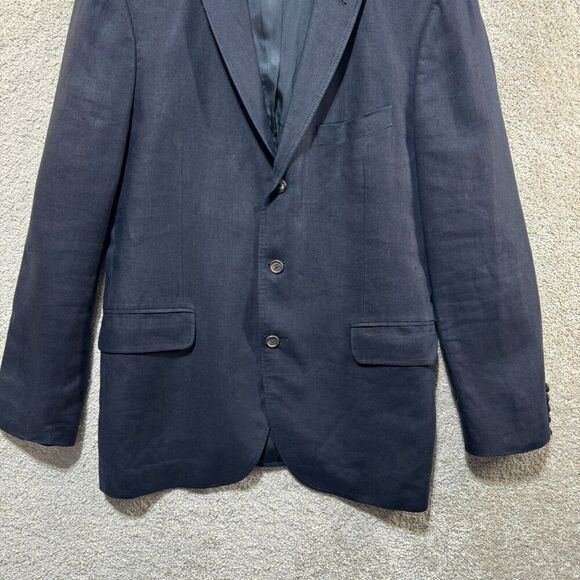 J. Crew Blazer Suit Jacket Men's 42R Blue Three Button Single Breasted Notch - Picture 3 of 12
